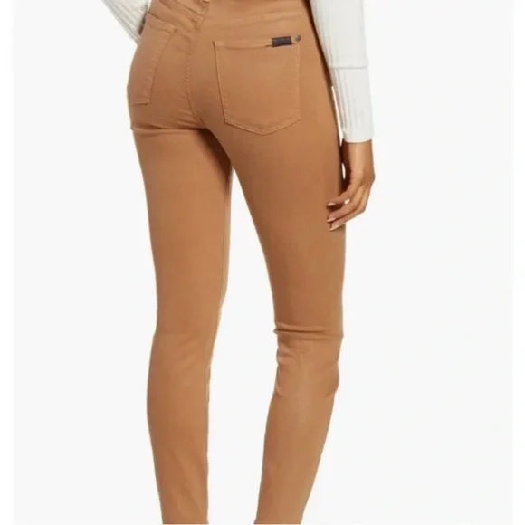 7 For All Mankind Skinny Jeans Modal Blend Camel Tan Size 29 - Picture 3 of 5